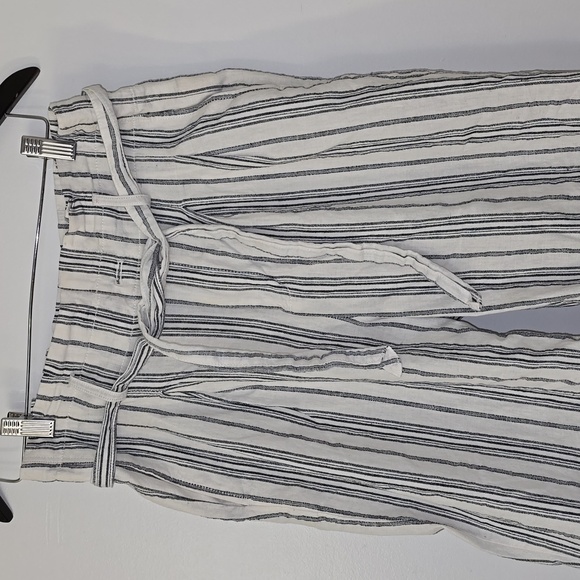 Madewell Linen-Cotton Paperbag Pants in Dark Baltic Stripe - Picture 5 of 11